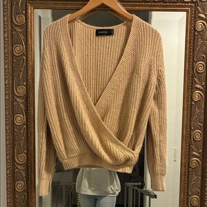 MINKPINK Beige V-Neck Sweater